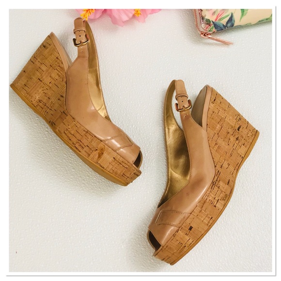 Stuart Weitzman Peep Toe Wedge Slingback Sandal - Picture 6 of 8